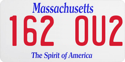 MA license plate 162OU2