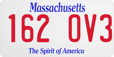 MA license plate 162OV3