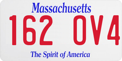 MA license plate 162OV4