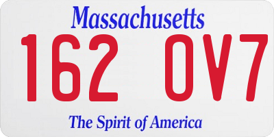 MA license plate 162OV7