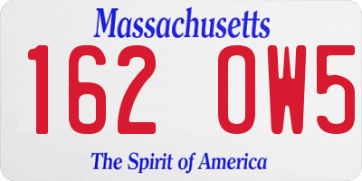 MA license plate 162OW5