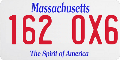 MA license plate 162OX6