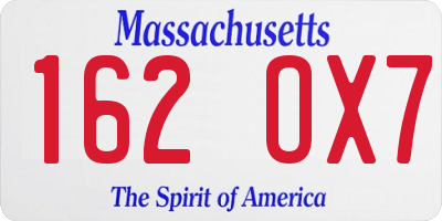 MA license plate 162OX7