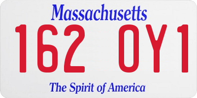 MA license plate 162OY1