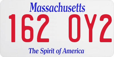 MA license plate 162OY2