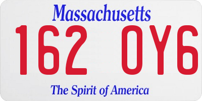 MA license plate 162OY6