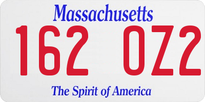 MA license plate 162OZ2