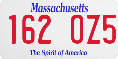MA license plate 162OZ5