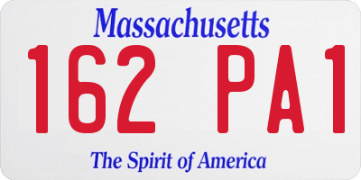 MA license plate 162PA1