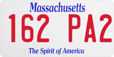 MA license plate 162PA2