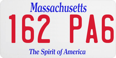 MA license plate 162PA6