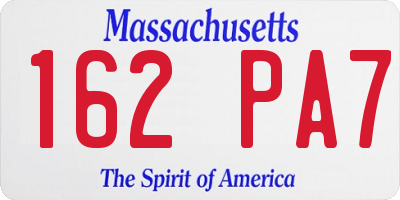 MA license plate 162PA7