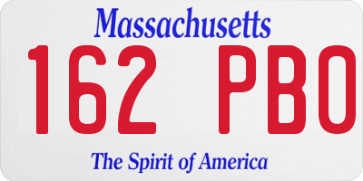 MA license plate 162PB0