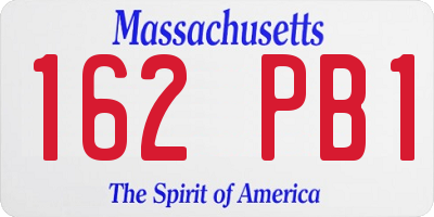 MA license plate 162PB1