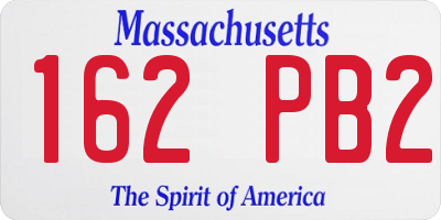 MA license plate 162PB2