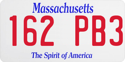 MA license plate 162PB3