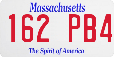 MA license plate 162PB4