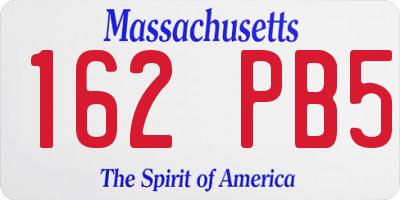 MA license plate 162PB5