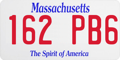 MA license plate 162PB6