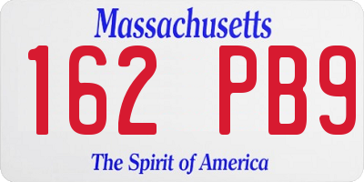 MA license plate 162PB9