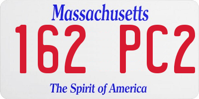 MA license plate 162PC2