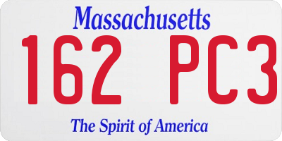 MA license plate 162PC3