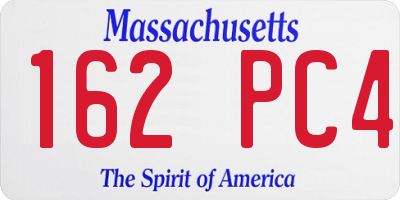 MA license plate 162PC4
