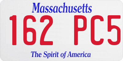 MA license plate 162PC5