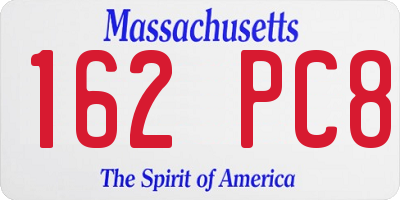 MA license plate 162PC8