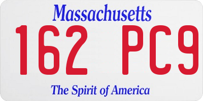 MA license plate 162PC9