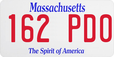 MA license plate 162PD0