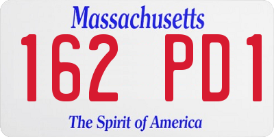 MA license plate 162PD1