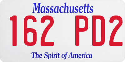 MA license plate 162PD2