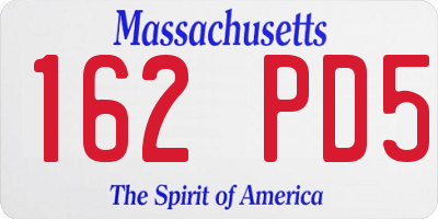 MA license plate 162PD5