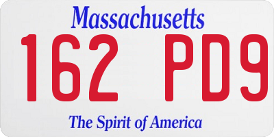 MA license plate 162PD9
