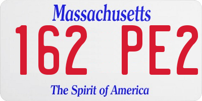 MA license plate 162PE2