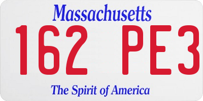 MA license plate 162PE3