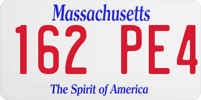 MA license plate 162PE4