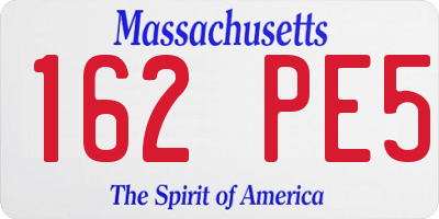 MA license plate 162PE5