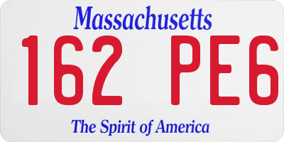 MA license plate 162PE6