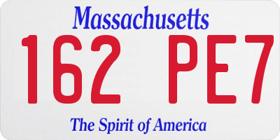 MA license plate 162PE7