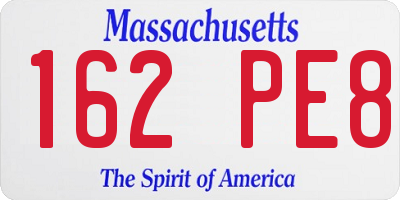 MA license plate 162PE8