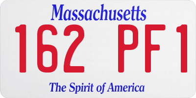 MA license plate 162PF1