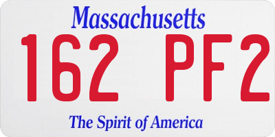 MA license plate 162PF2