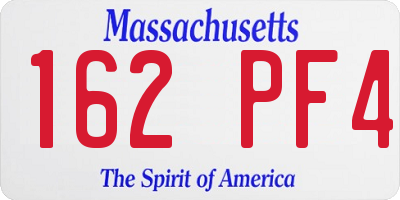 MA license plate 162PF4