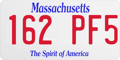 MA license plate 162PF5