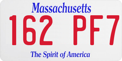 MA license plate 162PF7