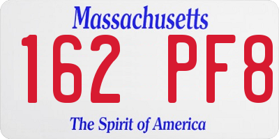 MA license plate 162PF8