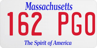 MA license plate 162PG0