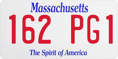 MA license plate 162PG1